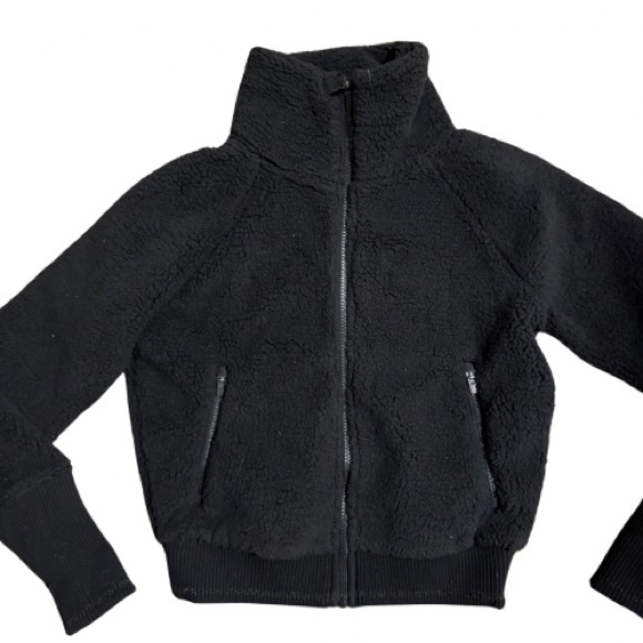 Athleta Black Tugga Sherpa Cropped Jacket - Picture 2 of 5